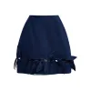 Denim Tie Mini Skirt sold by Larroude
