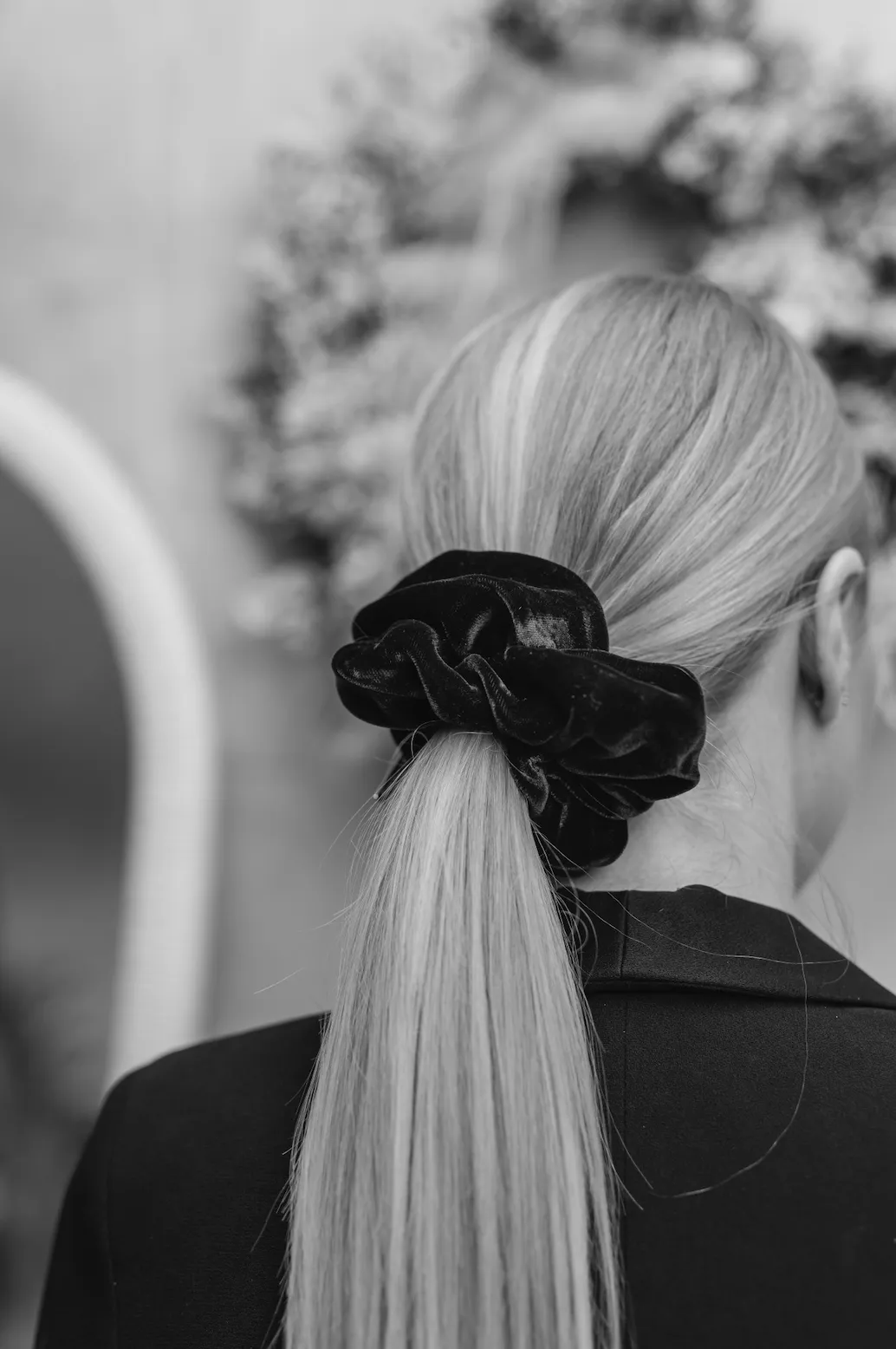 Velvet Scrunchie | Black sold by Larroude product image thumbnail 3