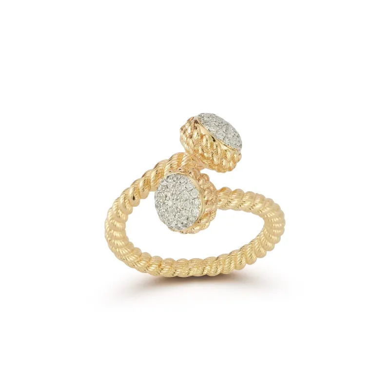 Leona Diamond Bypass Ring sold by Larroude