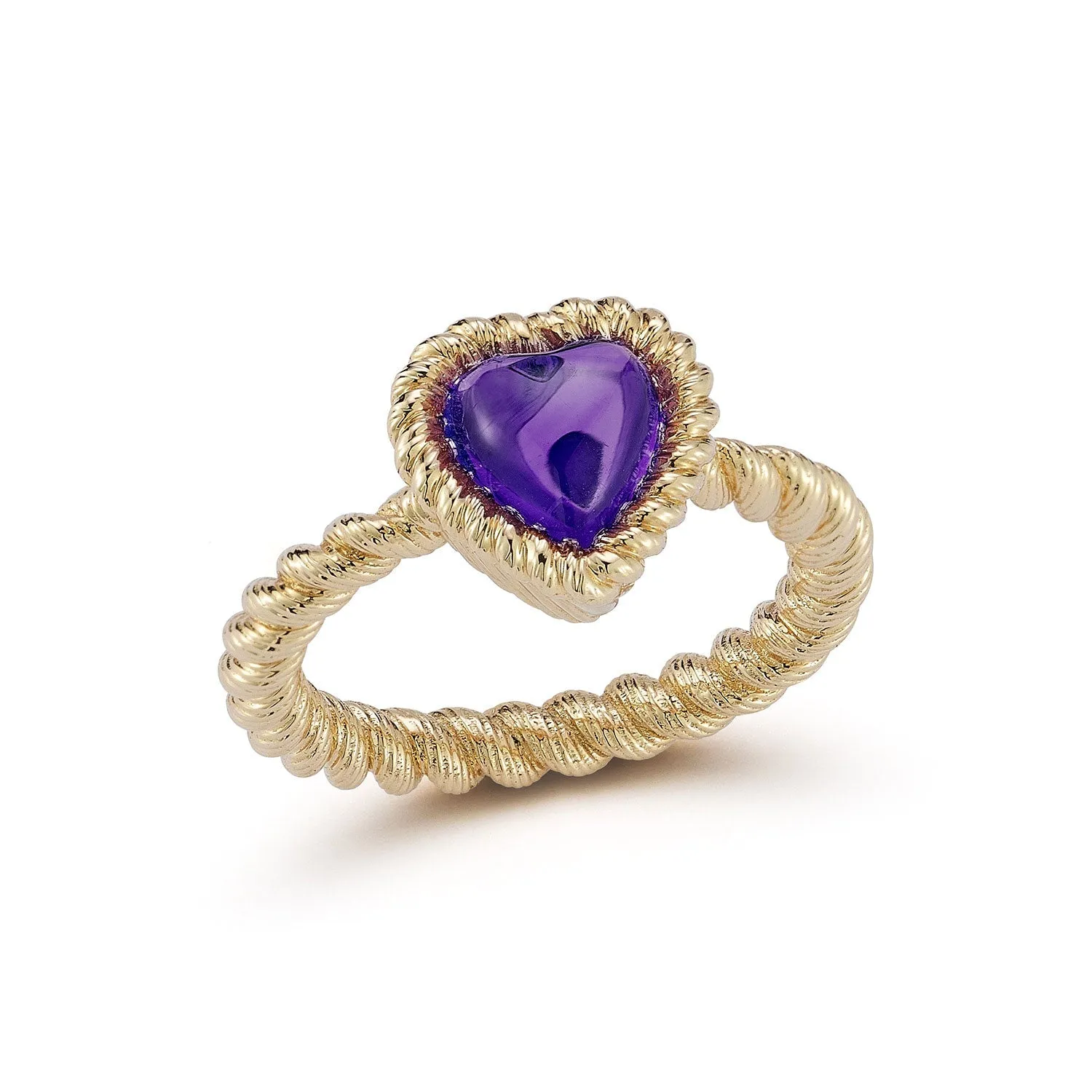 Leona Amethyst Heart Ring sold by Larroude