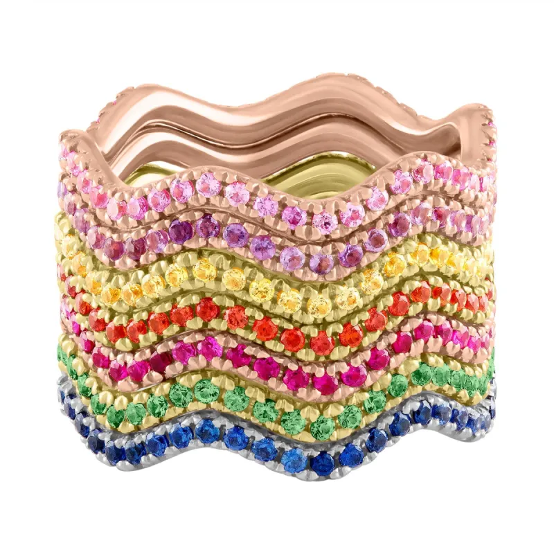 Colored Stone Wavy Stack Band sold by Larroude