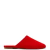 Venice Flat Mule and Pouch Kit In Scarlet Suede sold by Larroude