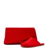 Venice Flat Mule and Pouch Kit In Scarlet Suede sold by Larroude