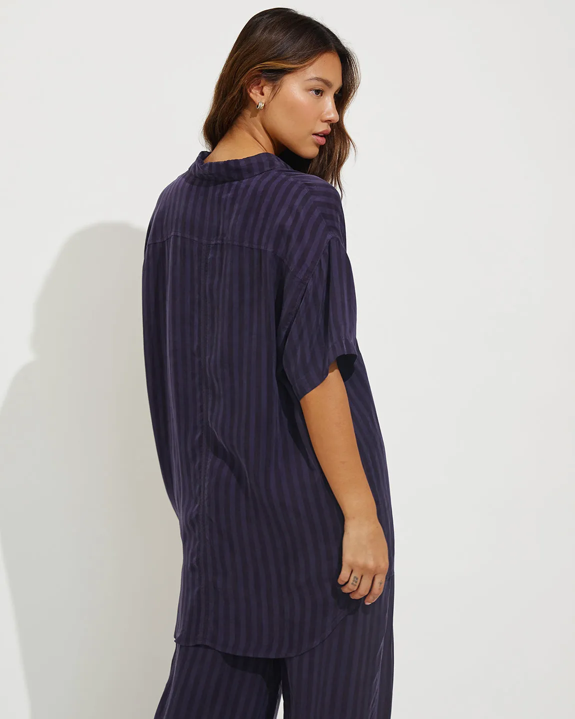 Day Trip Button Down - Dark Sprint Stripe sold by Larroude product image thumbnail 2