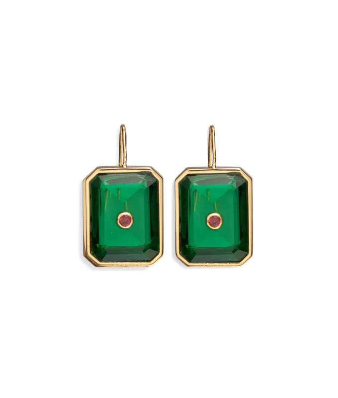 Tile Earrings in Forest sold by Larroude
