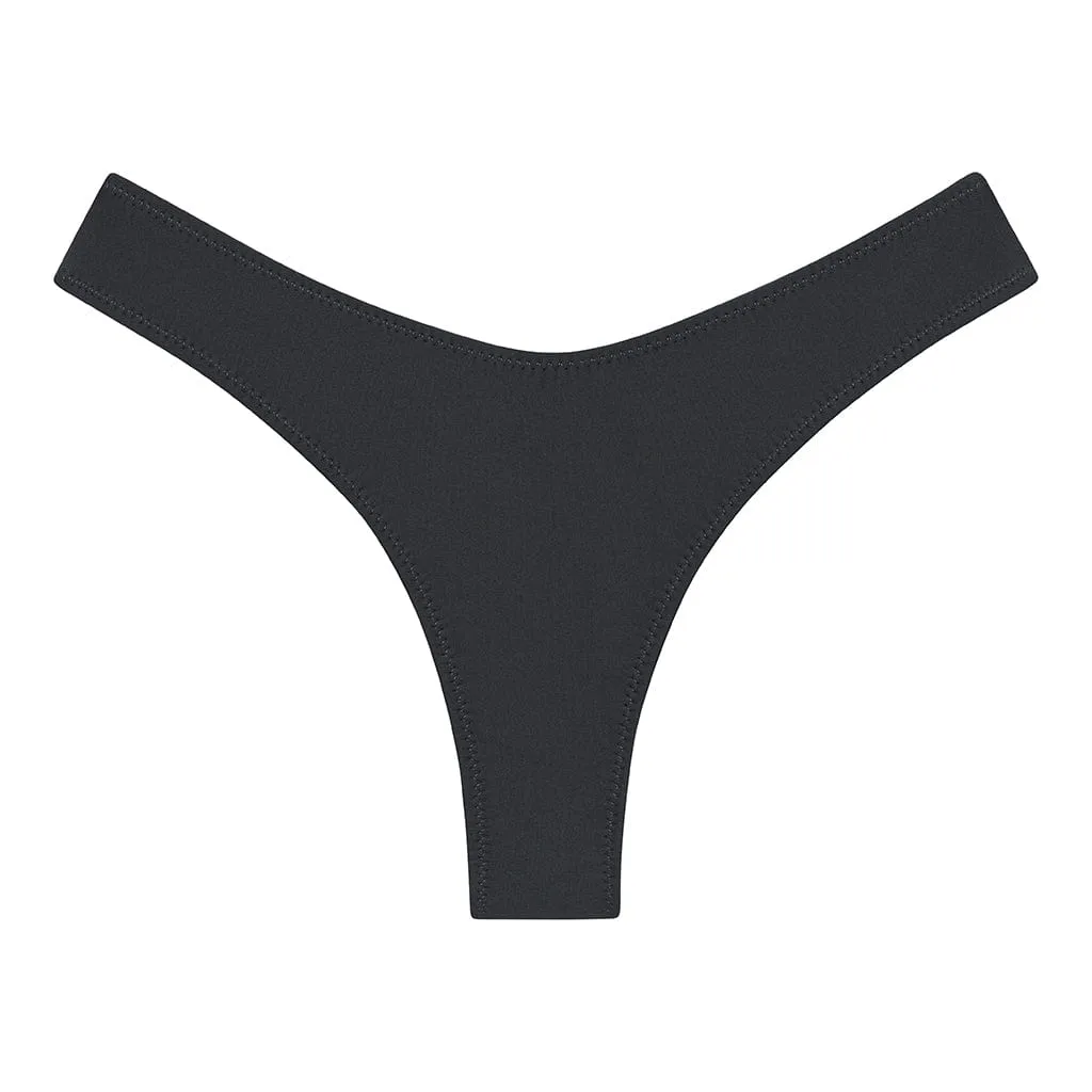 Charcoal Lulu (Zig-Zag Stitch) Bikini Bottom sold by Larroude