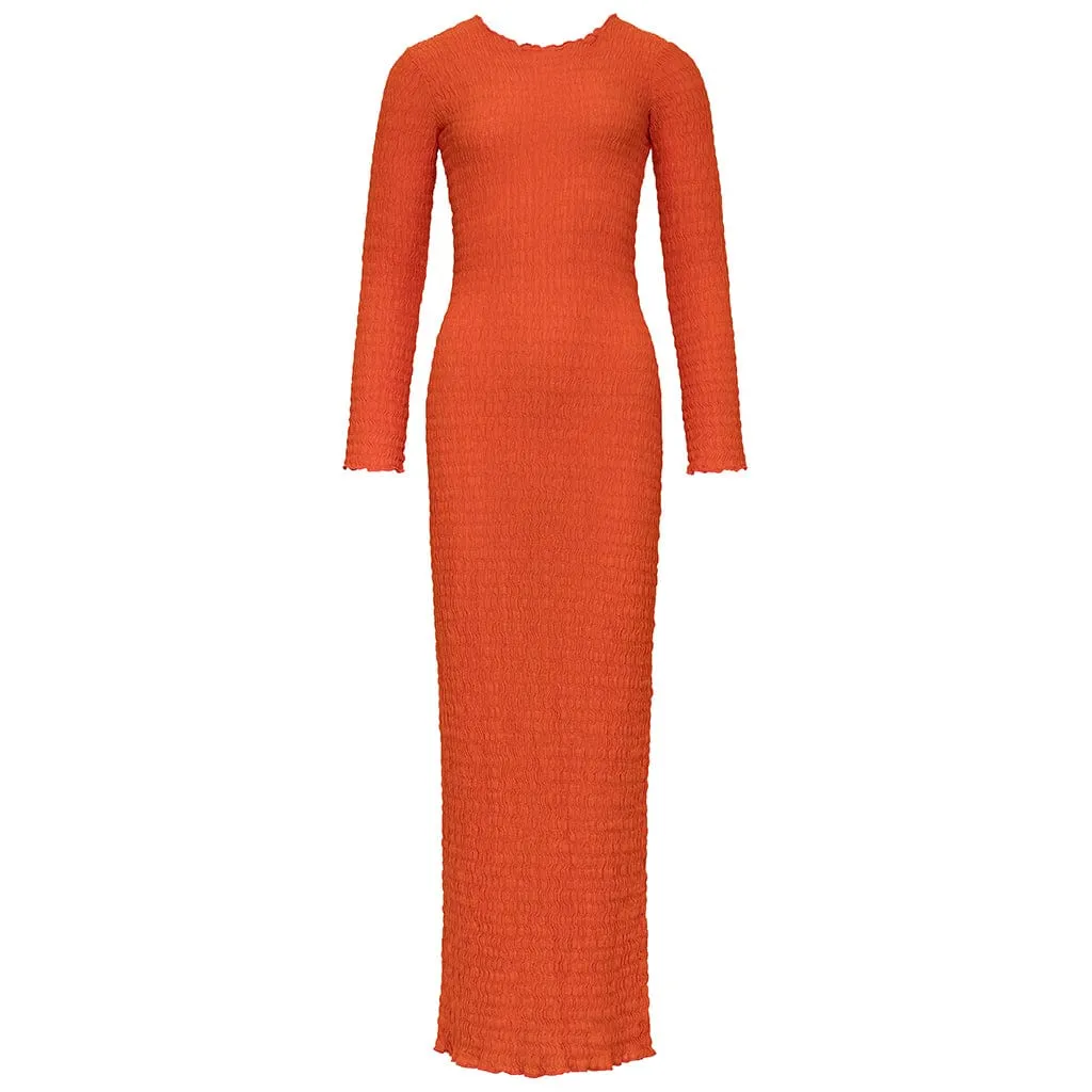 Tangerine Solidad Dress sold by Larroude