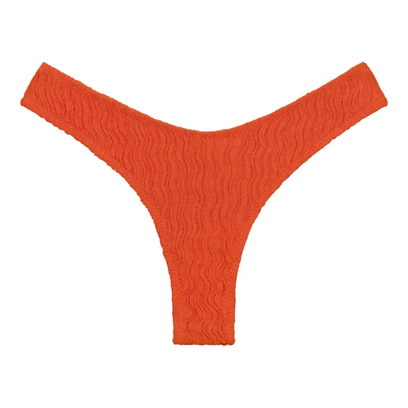Tangerine Lulu (Zig-Zag Stitch) Bikini Bottom sold by Larroude