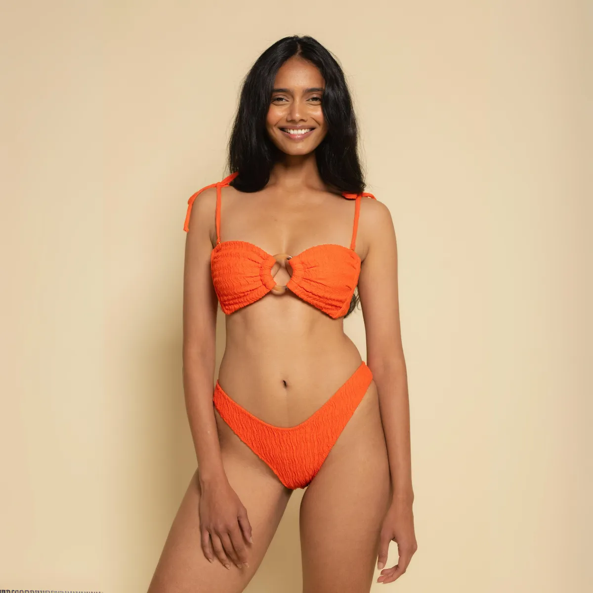 Tangerine Tori Ties Bandeau Bikini Top sold by Larroude product image thumbnail 5