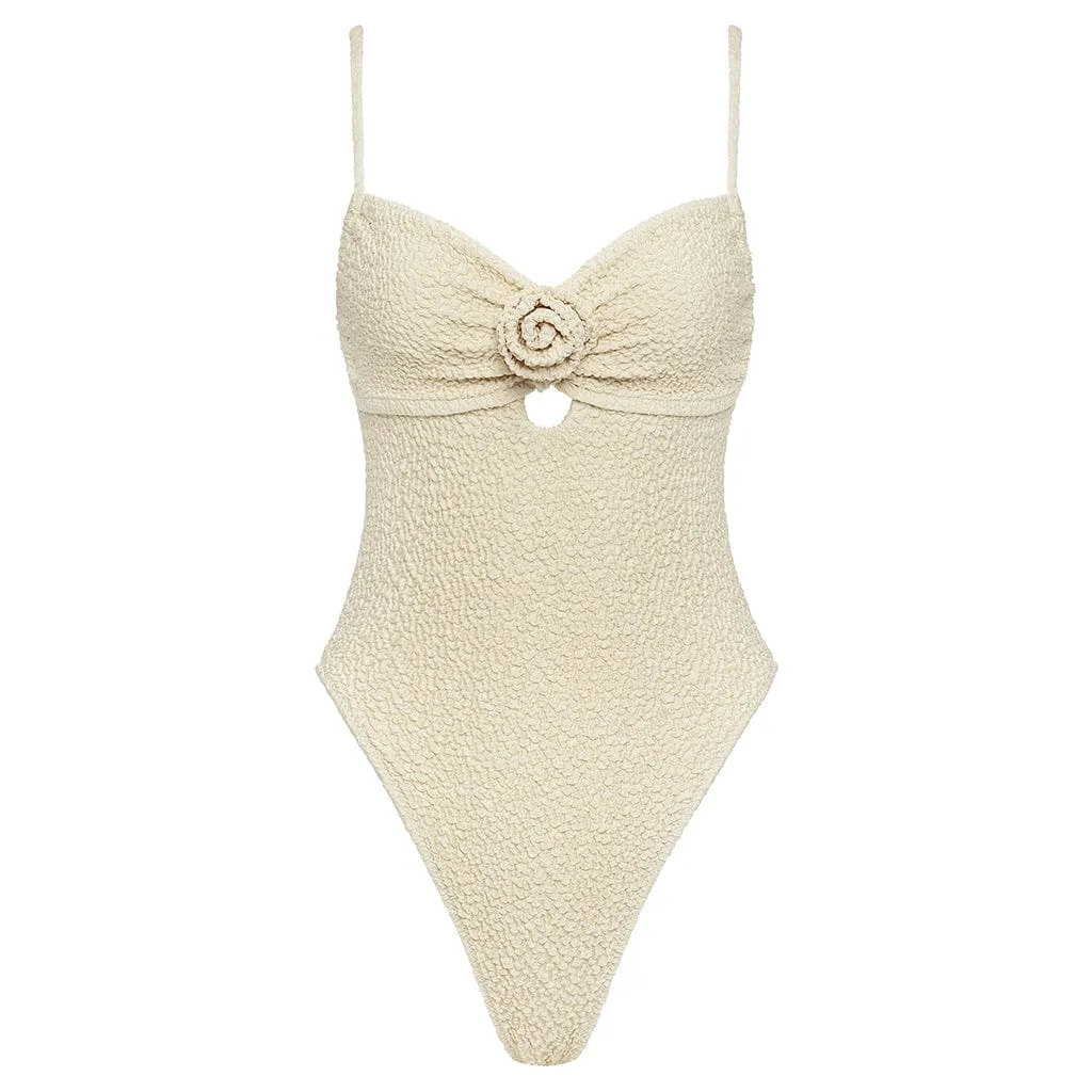 Oat Texture Devin Rosa One-Piece sold by Larroude