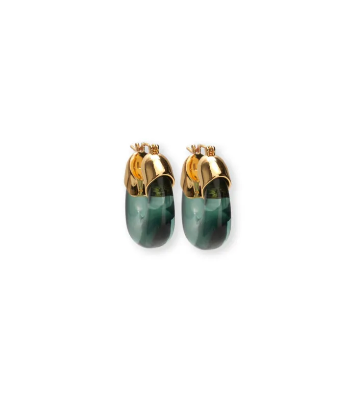Mini Organic Hoops in Forest sold by Larroude