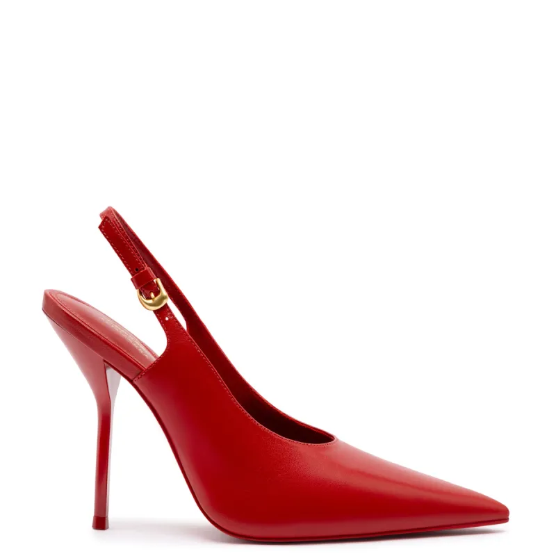 Larroudé x Altuzarra Pump In Blood Red Leather sold by Larroude