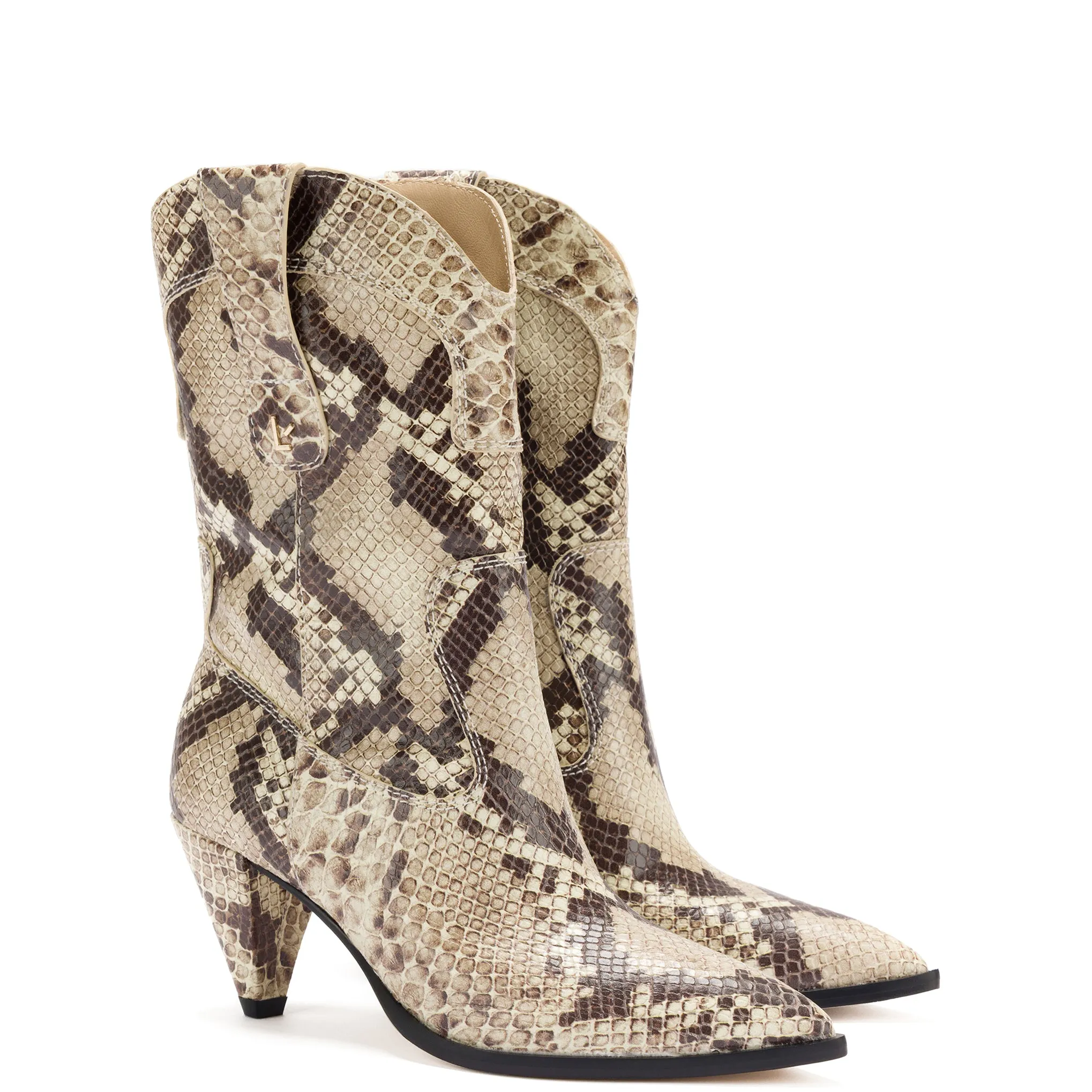 Thelma Boot In Neutral Stamped Leather sold by Larroude product image thumbnail 2