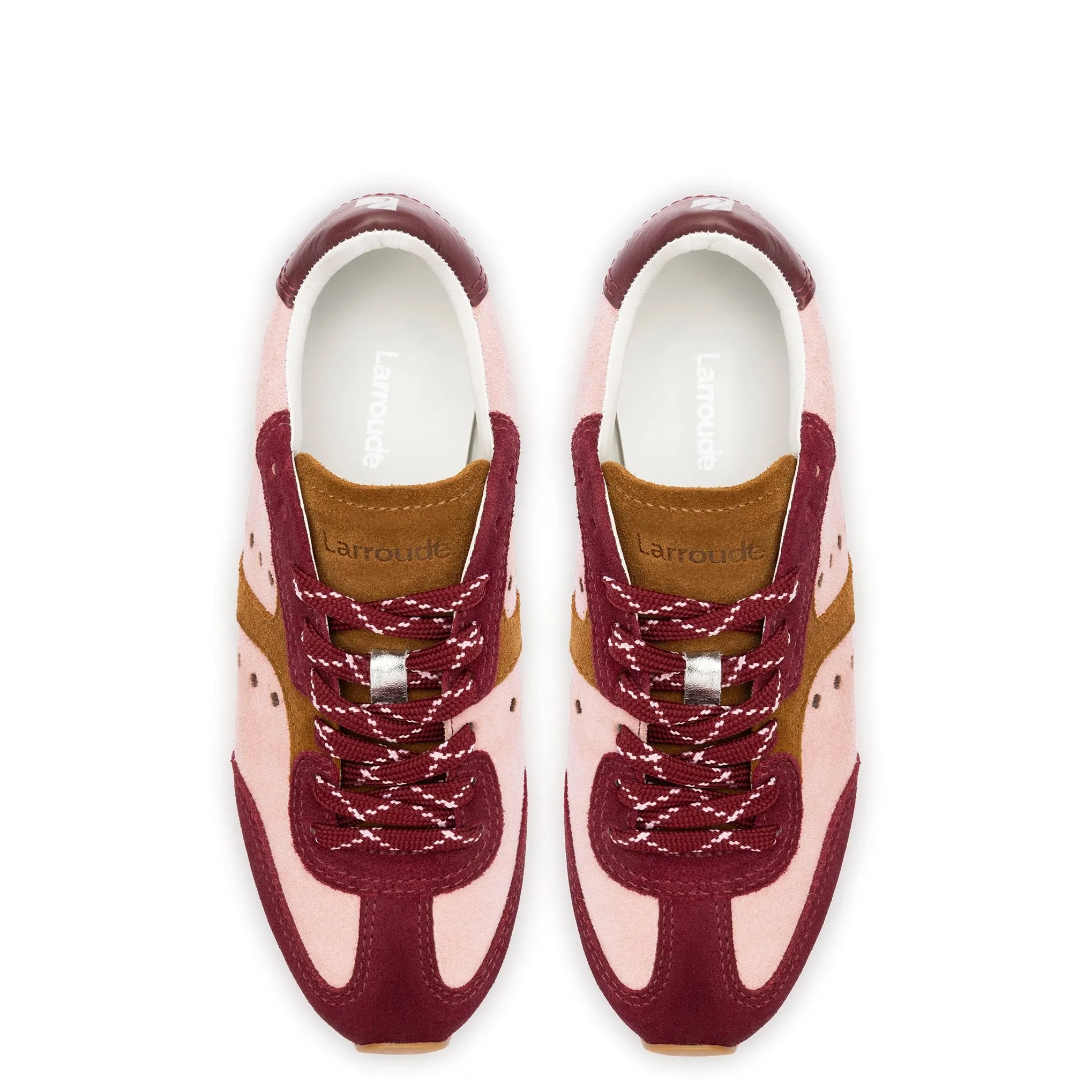 Stella Sneaker In Tulip, Russet and Wine Suede and Silver Metallic Leather sold by Larroude product image thumbnail 4