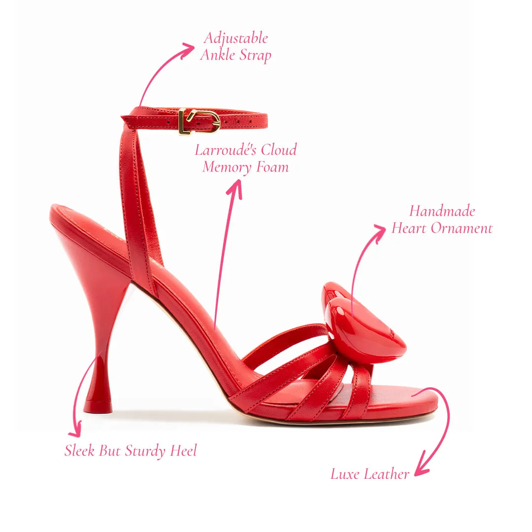 Amore Sandal in Scarlet Leather sold by Larroude product image thumbnail 5