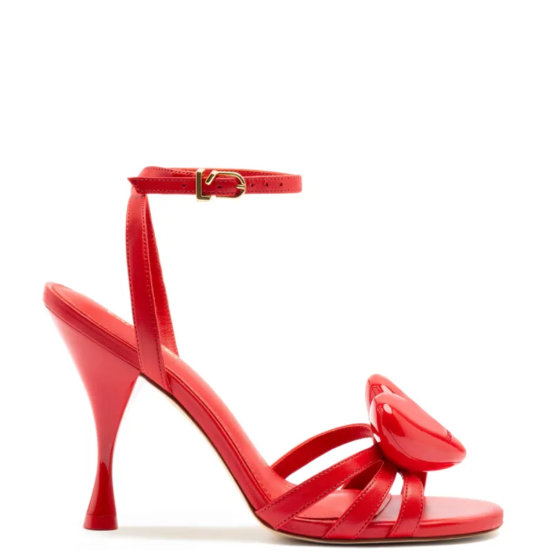 Amore Sandal in Scarlet Leather sold by Larroude
