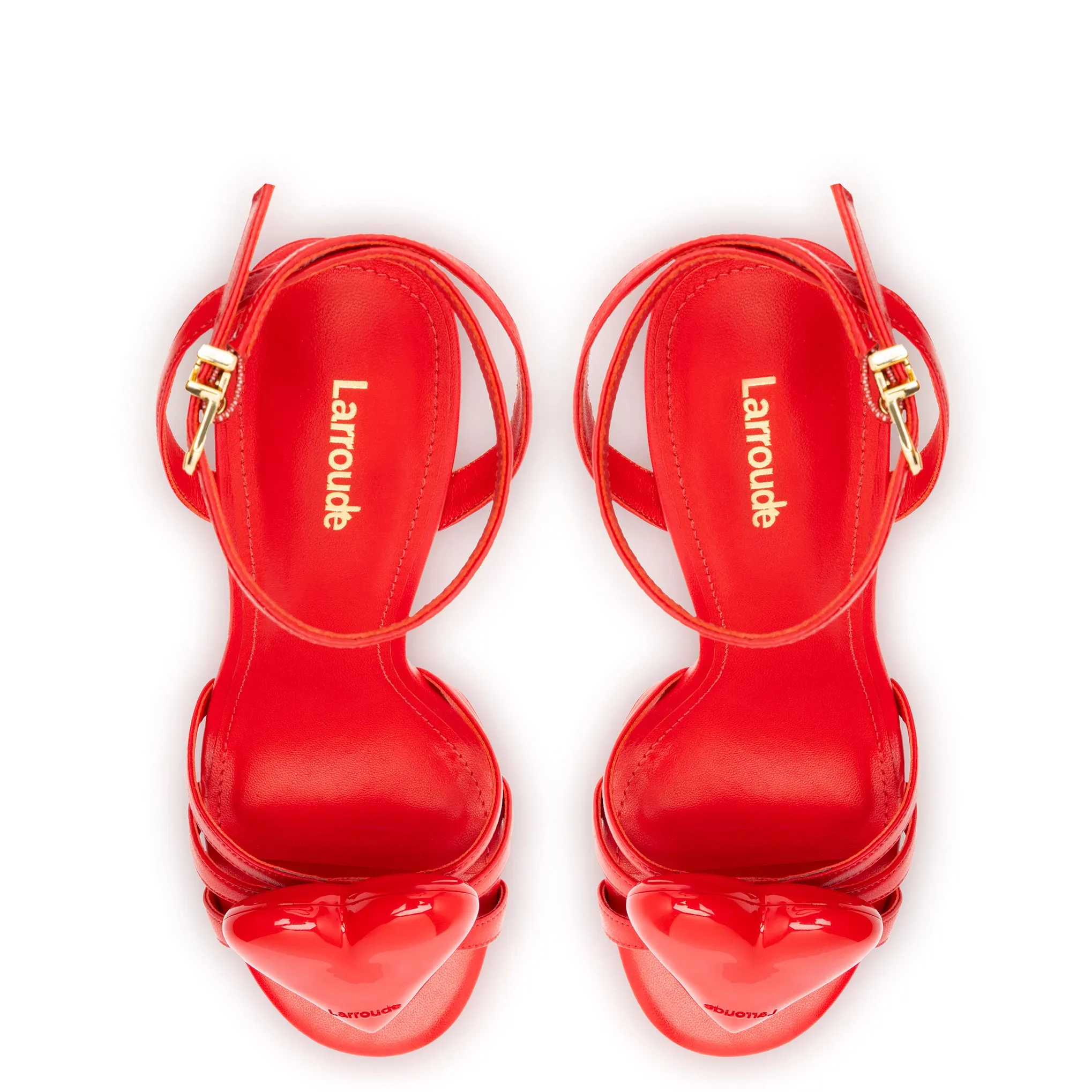 Amore Sandal in Scarlet Leather sold by Larroude product image thumbnail 3