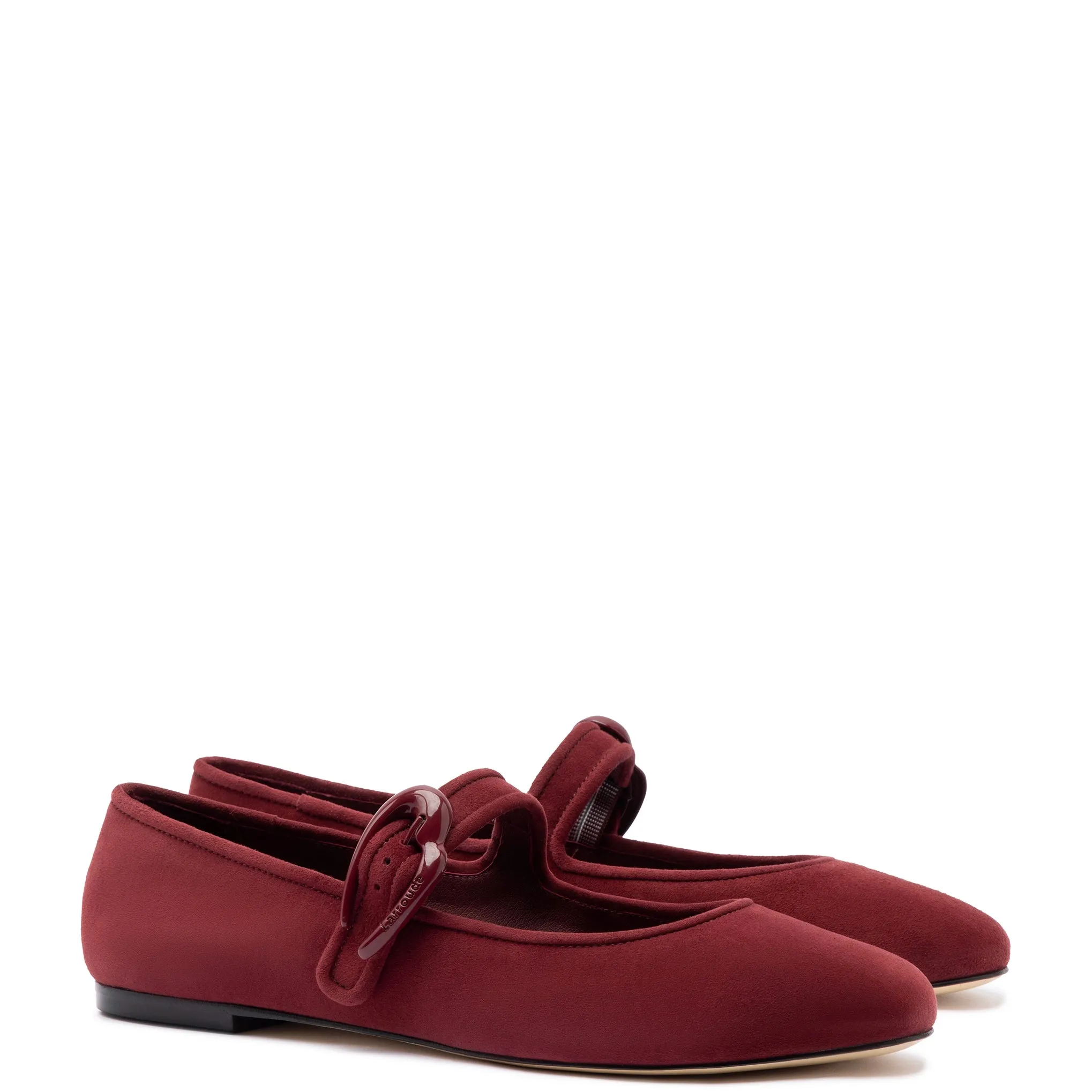 Verona Ballet Flat In Burgundy Suede sold by Larroude product image thumbnail 2