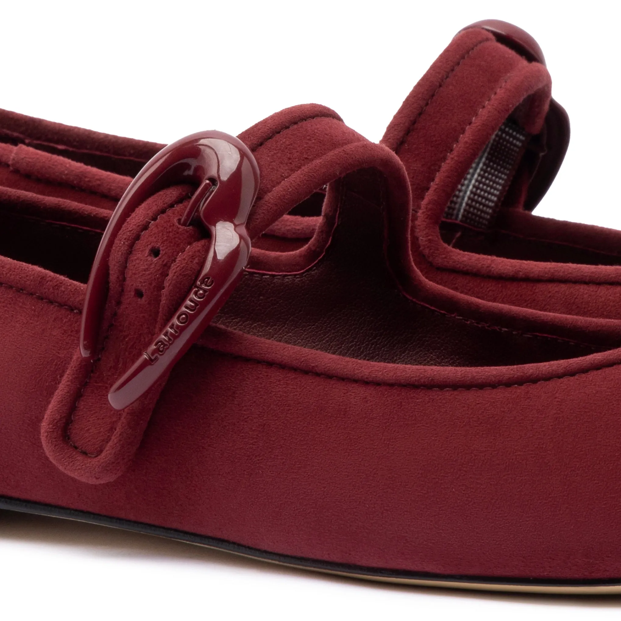 Verona Ballet Flat In Burgundy Suede sold by Larroude product image thumbnail 4