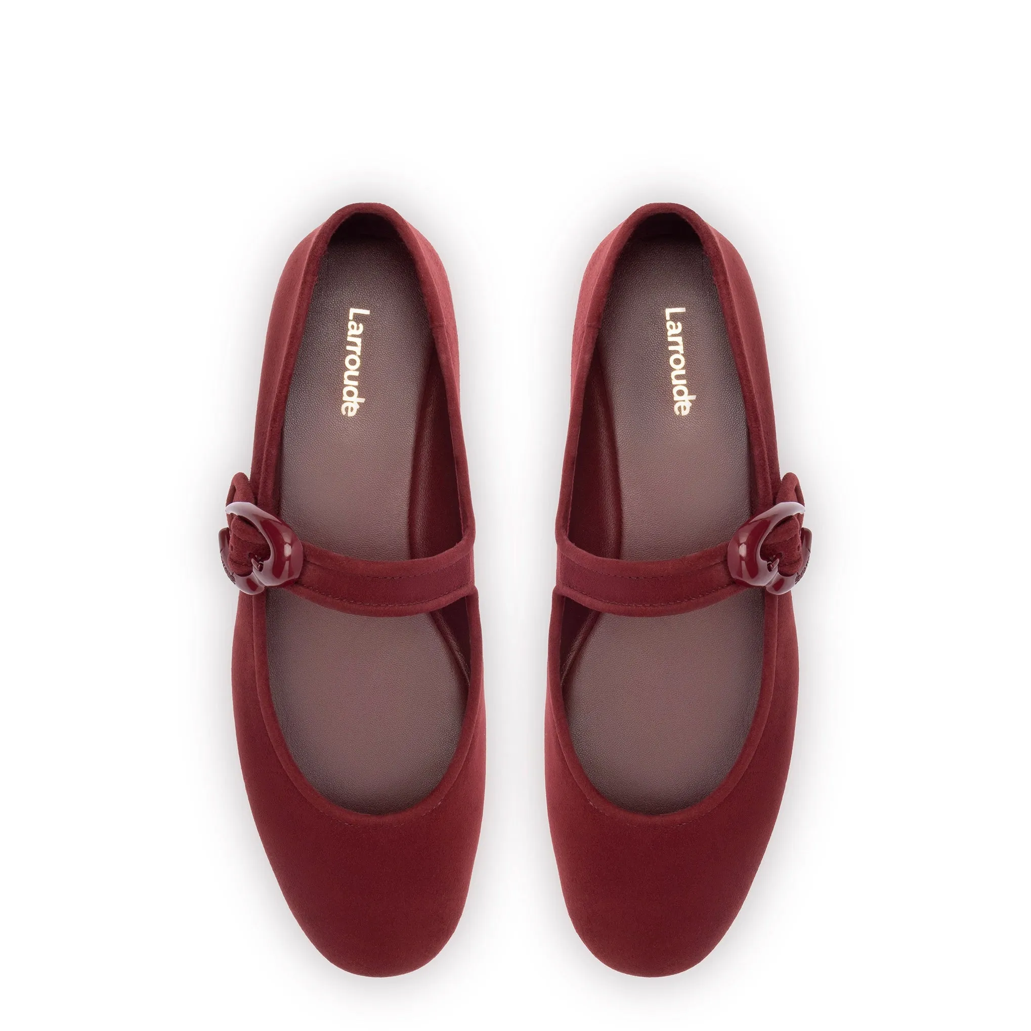 Verona Ballet Flat In Burgundy Suede sold by Larroude product image thumbnail 3