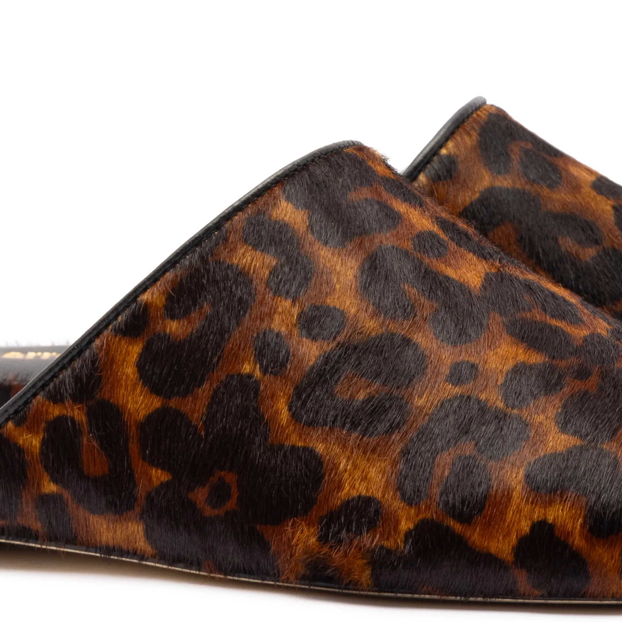 Venice Flat Mule In Leopard Print Calf Hair sold by Larroude product image thumbnail 4