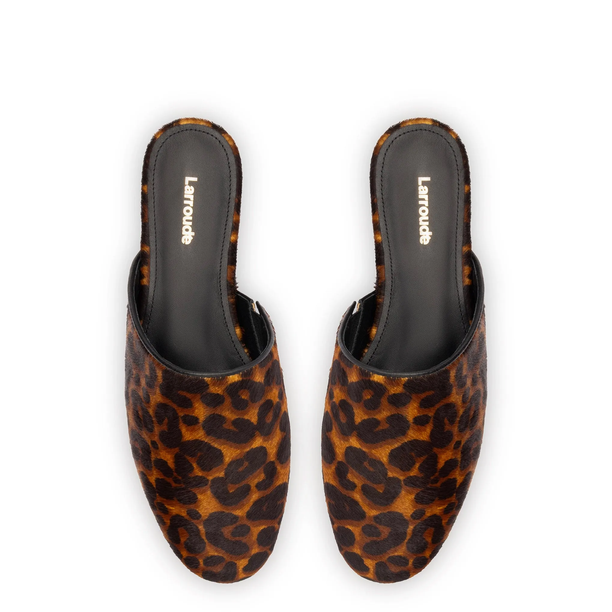 Venice Flat Mule In Leopard Print Calf Hair sold by Larroude product image thumbnail 3