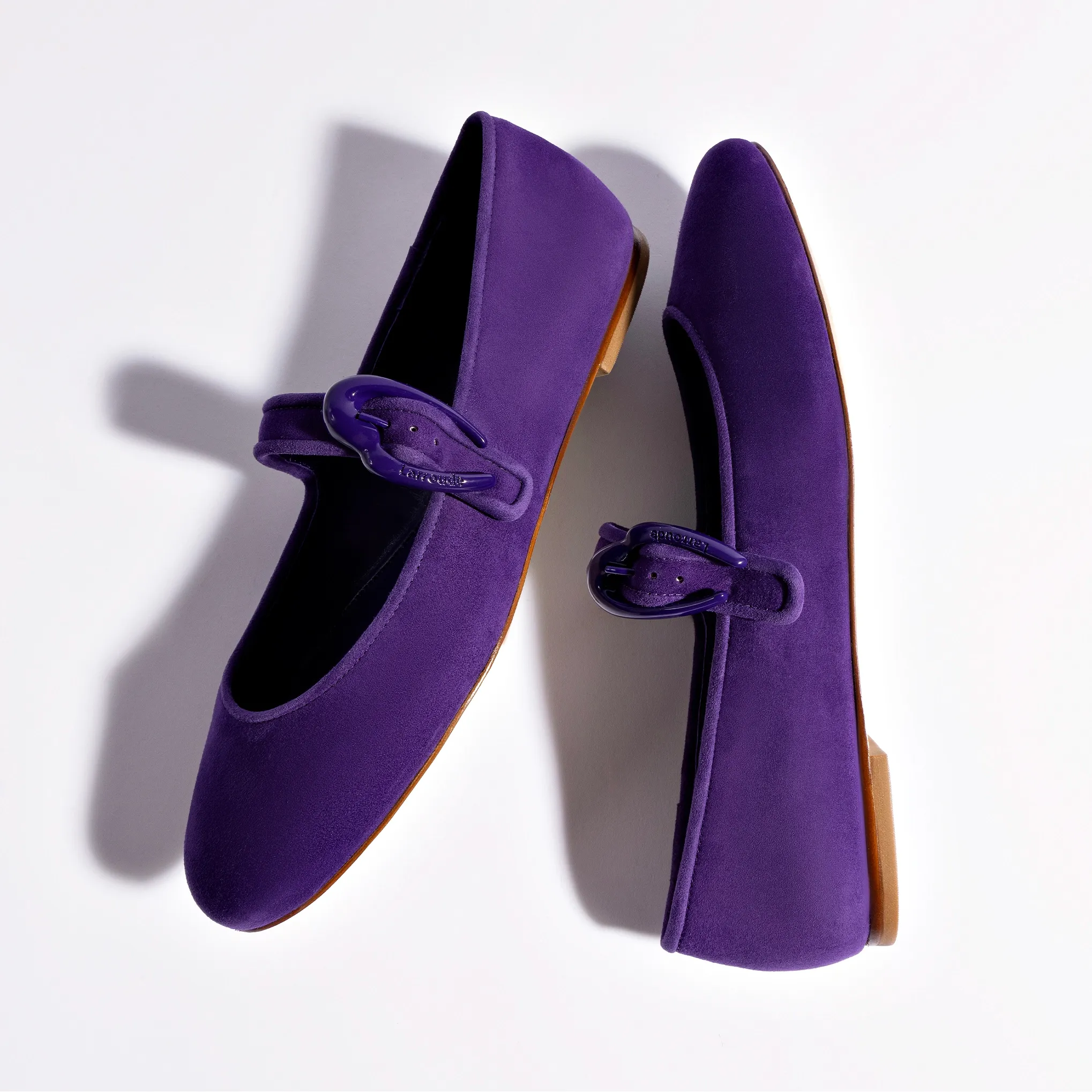 Verona Ballet Flat In Eggplant Suede sold by Larroude product image thumbnail 5