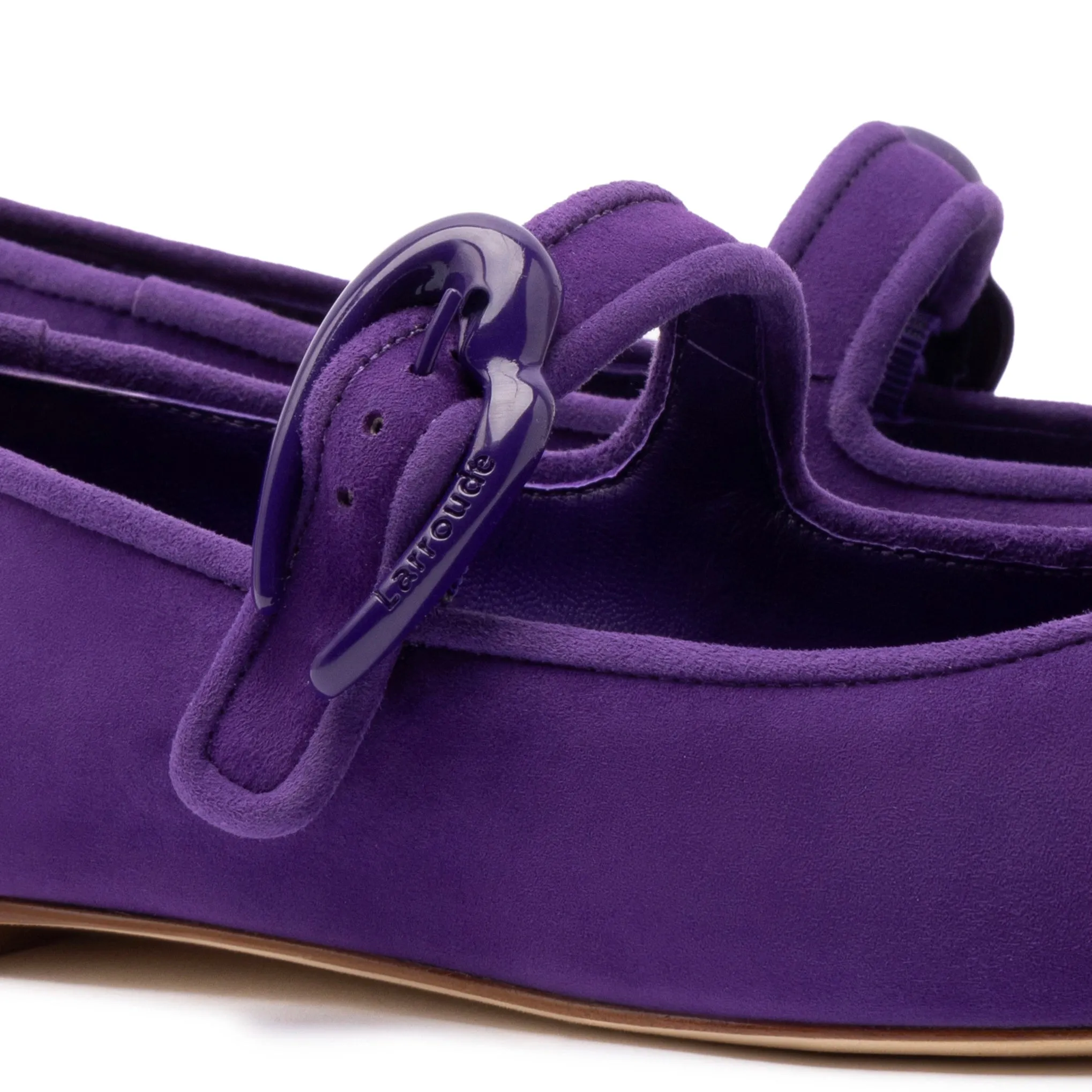 Verona Ballet Flat In Eggplant Suede sold by Larroude product image thumbnail 4