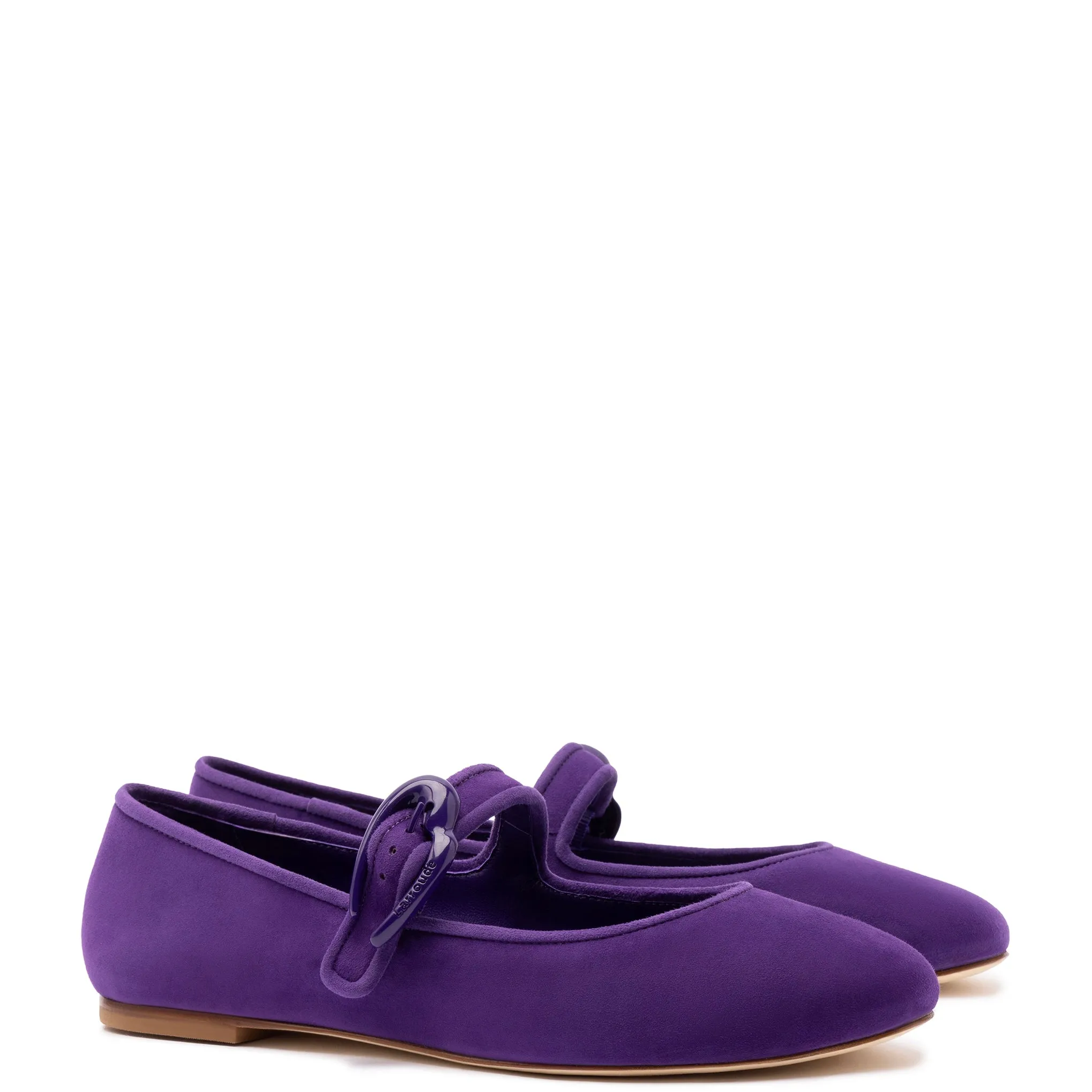 Verona Ballet Flat In Eggplant Suede sold by Larroude product image thumbnail 2