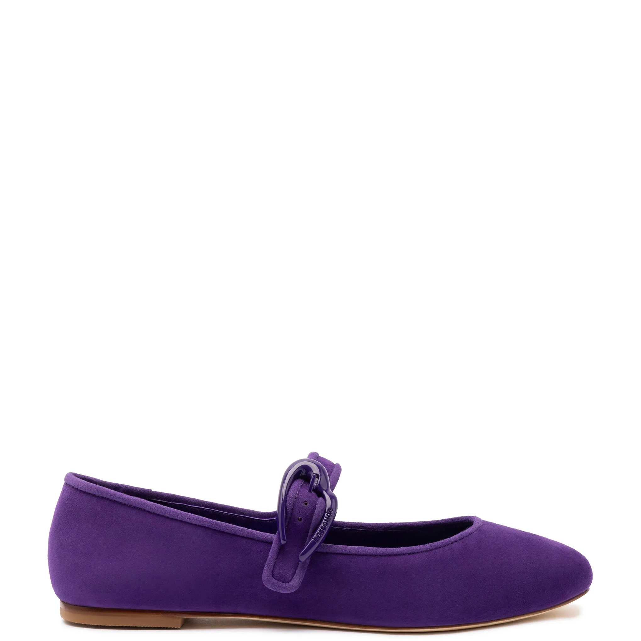 Verona Ballet Flat In Eggplant Suede sold by Larroude