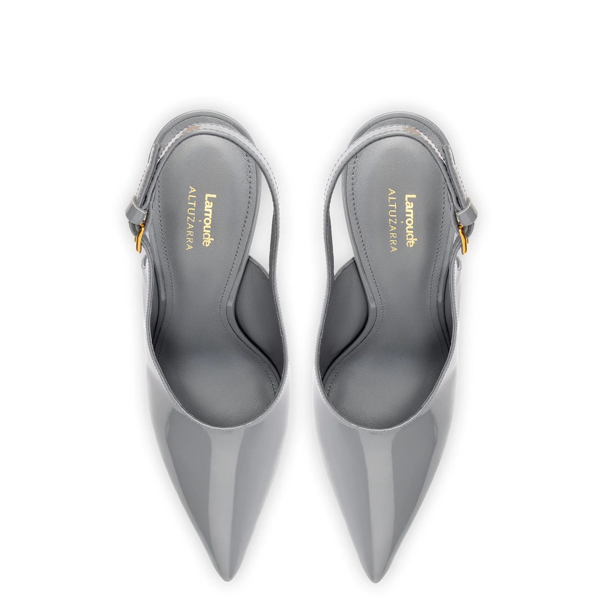 Larroudé x Altuzarra Pump In Titanium Patent Leather sold by Larroude product image thumbnail 3