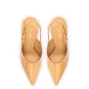 Larroudé x Altuzarra Pump In Tan Patent Leather sold by Larroude