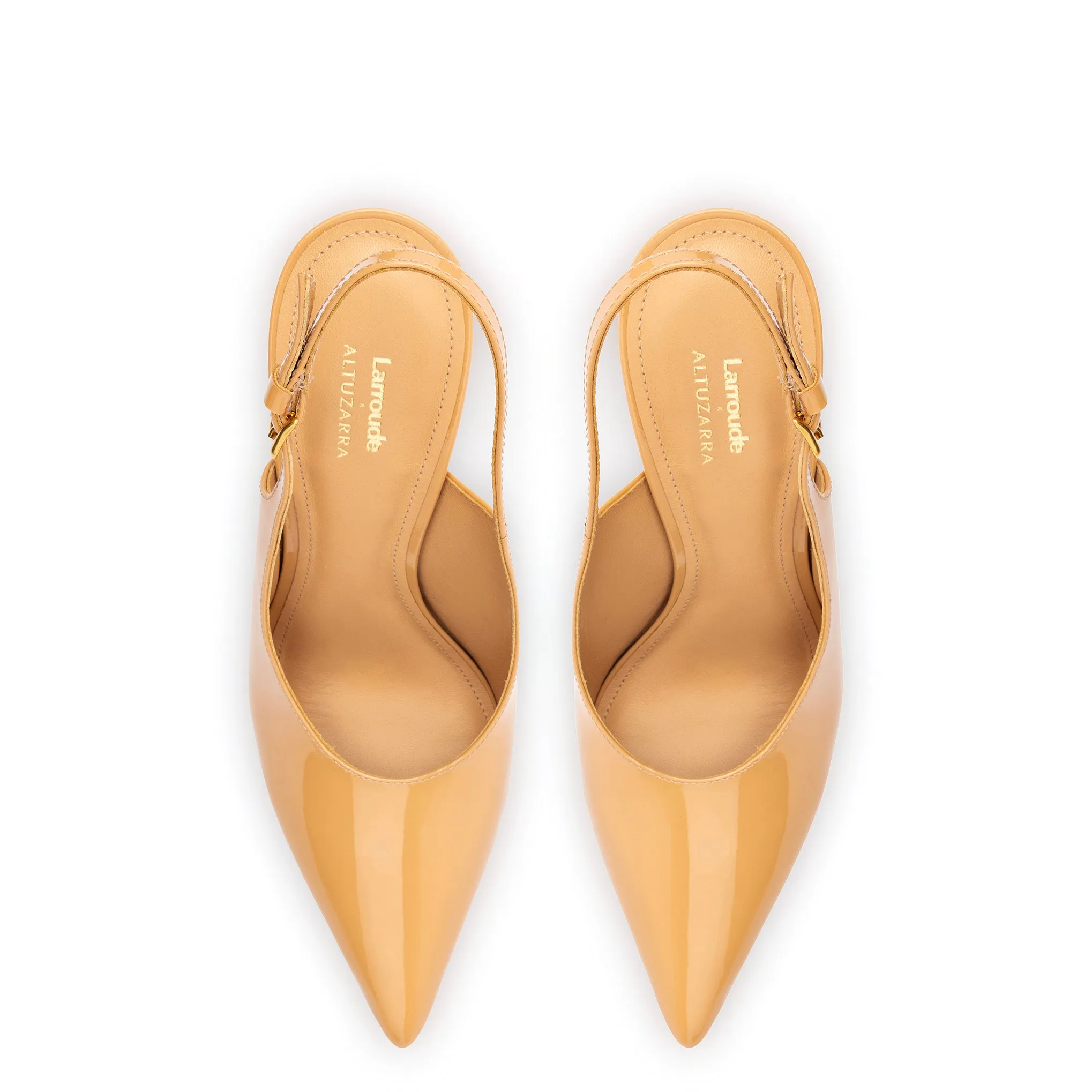 Larroudé x Altuzarra Pump In Tan Patent Leather sold by Larroude product image thumbnail 3