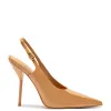 Larroudé x Altuzarra Pump In Tan Patent Leather sold by Larroude
