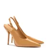 Larroudé x Altuzarra Pump In Tan Patent Leather sold by Larroude