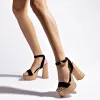 Dolly Verona Sandal In Black Suede and Natural Raffia sold by Larroude