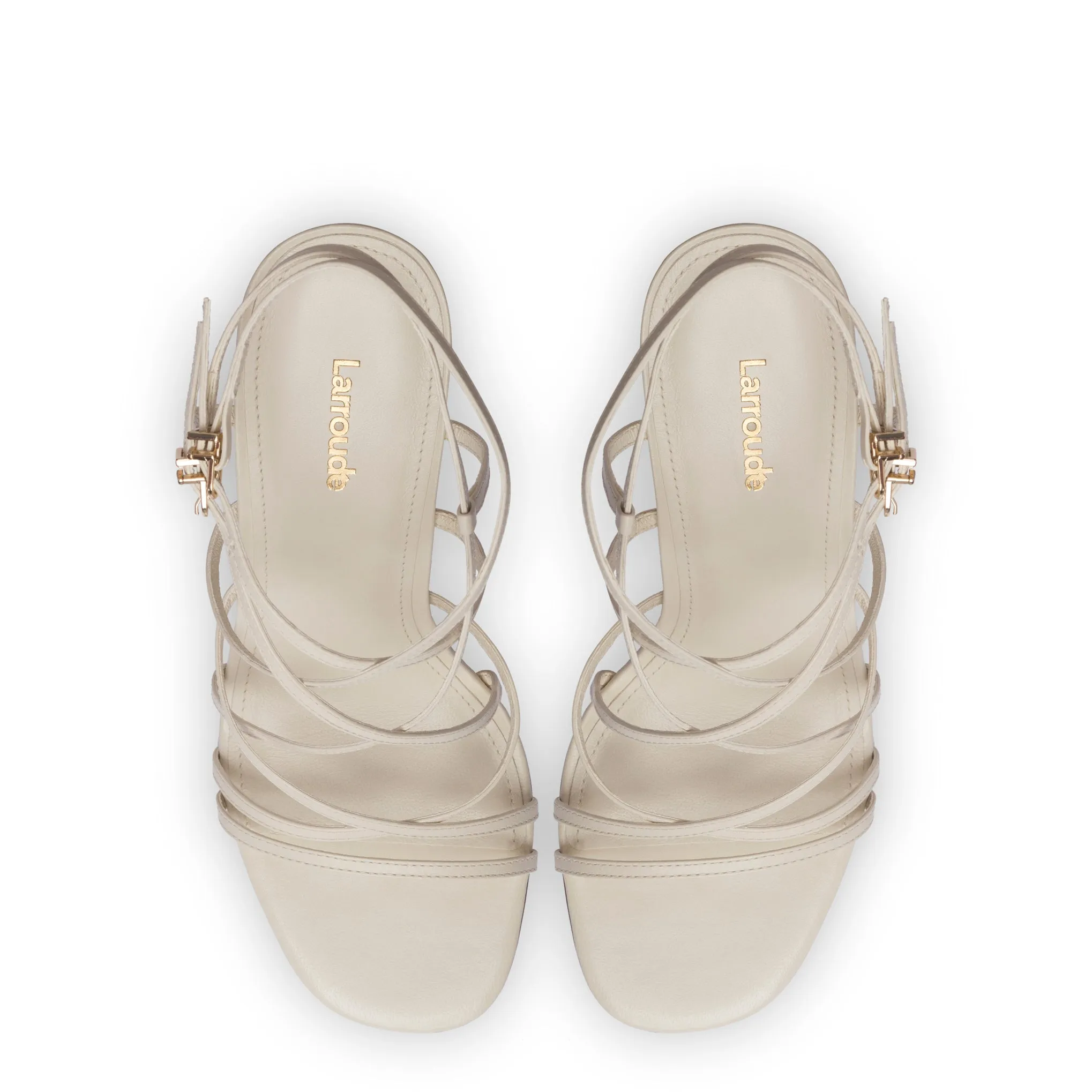 Naomi Wedge In Ivory Leather sold by Larroude product image thumbnail 3