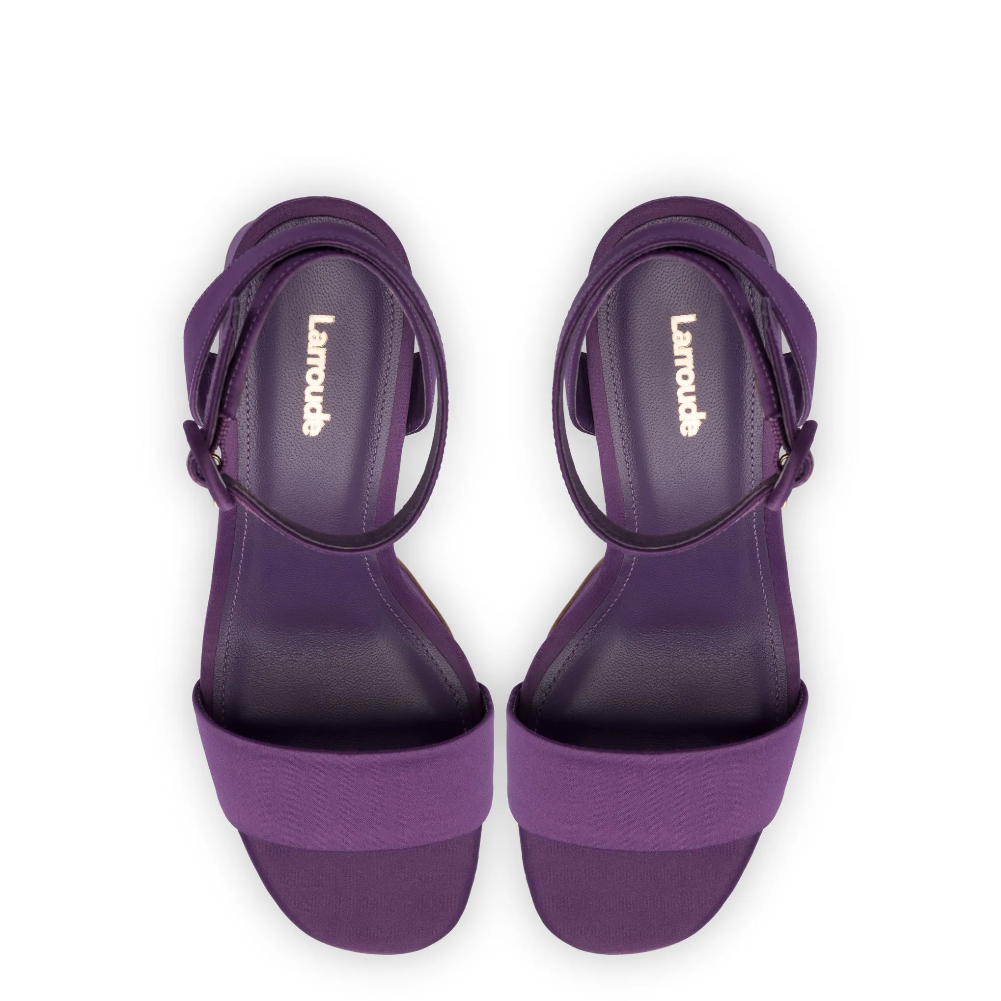 Dolly Sandal In Purple Satin sold by Larroude product image thumbnail 3