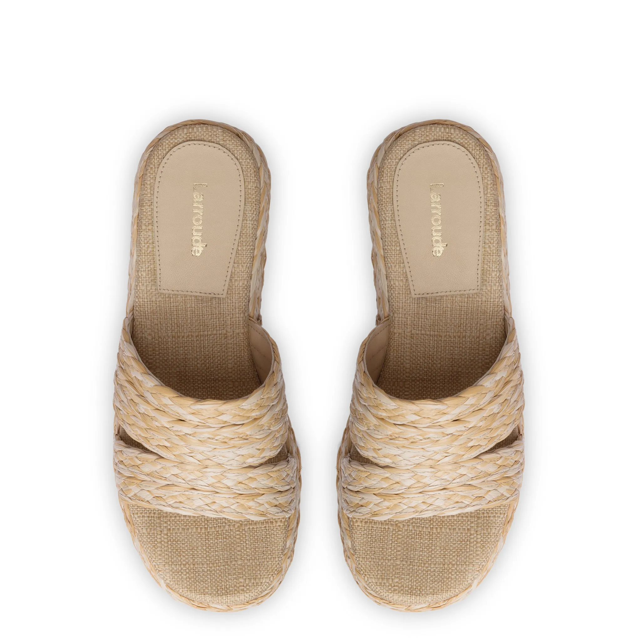 Ash Flatform Sandal In Natural Raffia sold by Larroude product image thumbnail 3