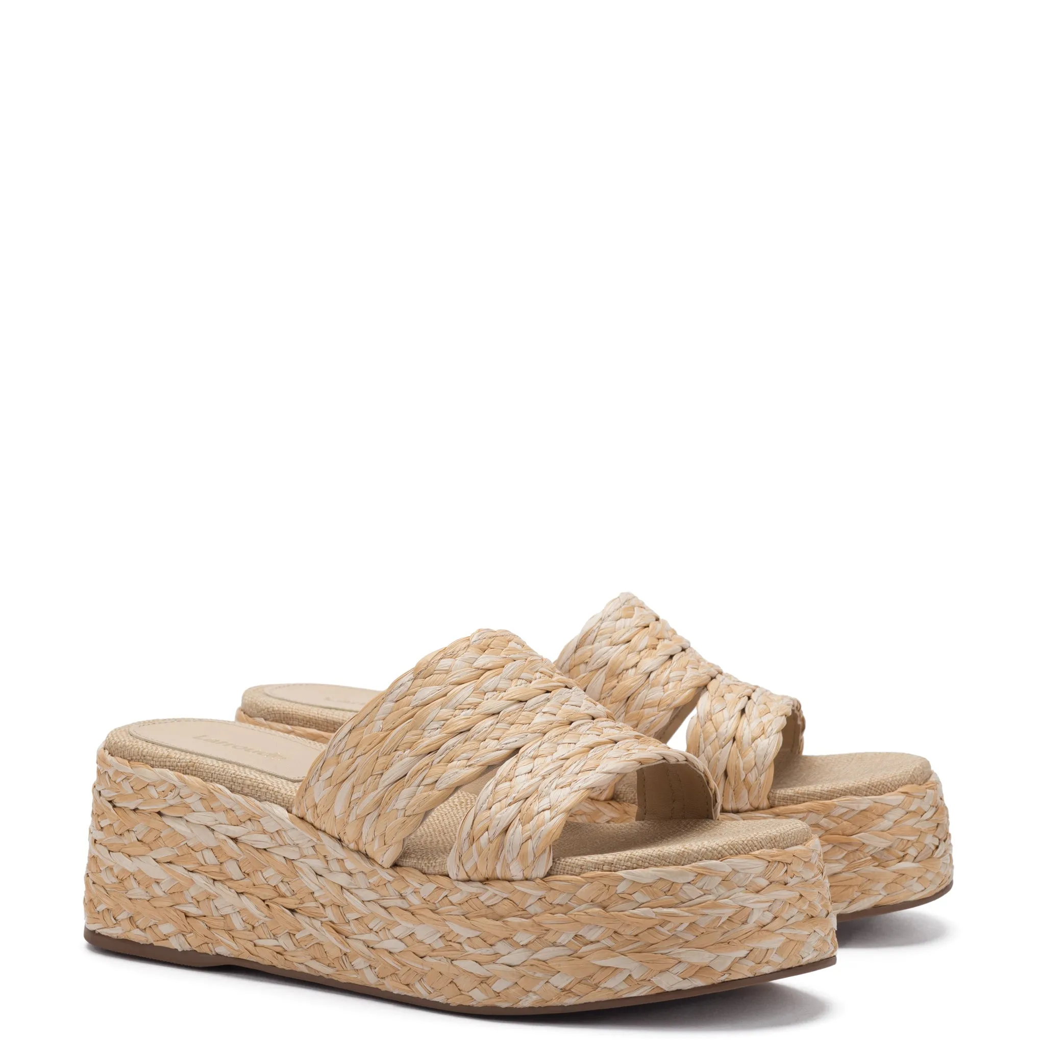 Ash Flatform Sandal In Natural Raffia sold by Larroude product image thumbnail 2