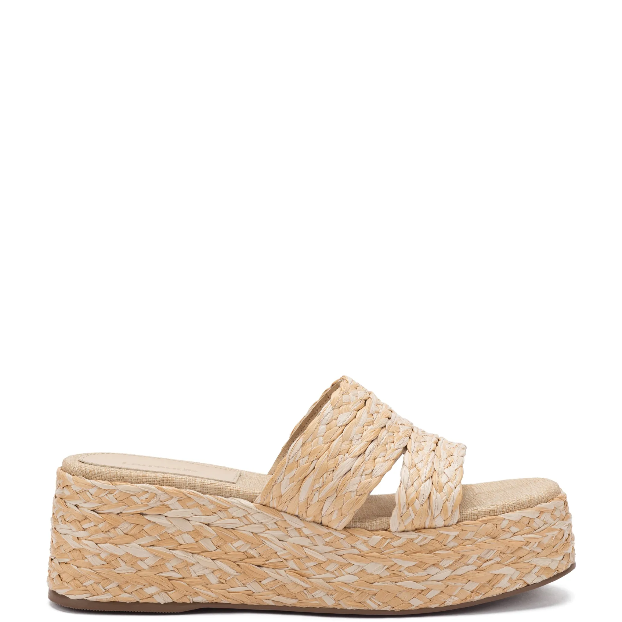 Ash Flatform Sandal In Natural Raffia sold by Larroude