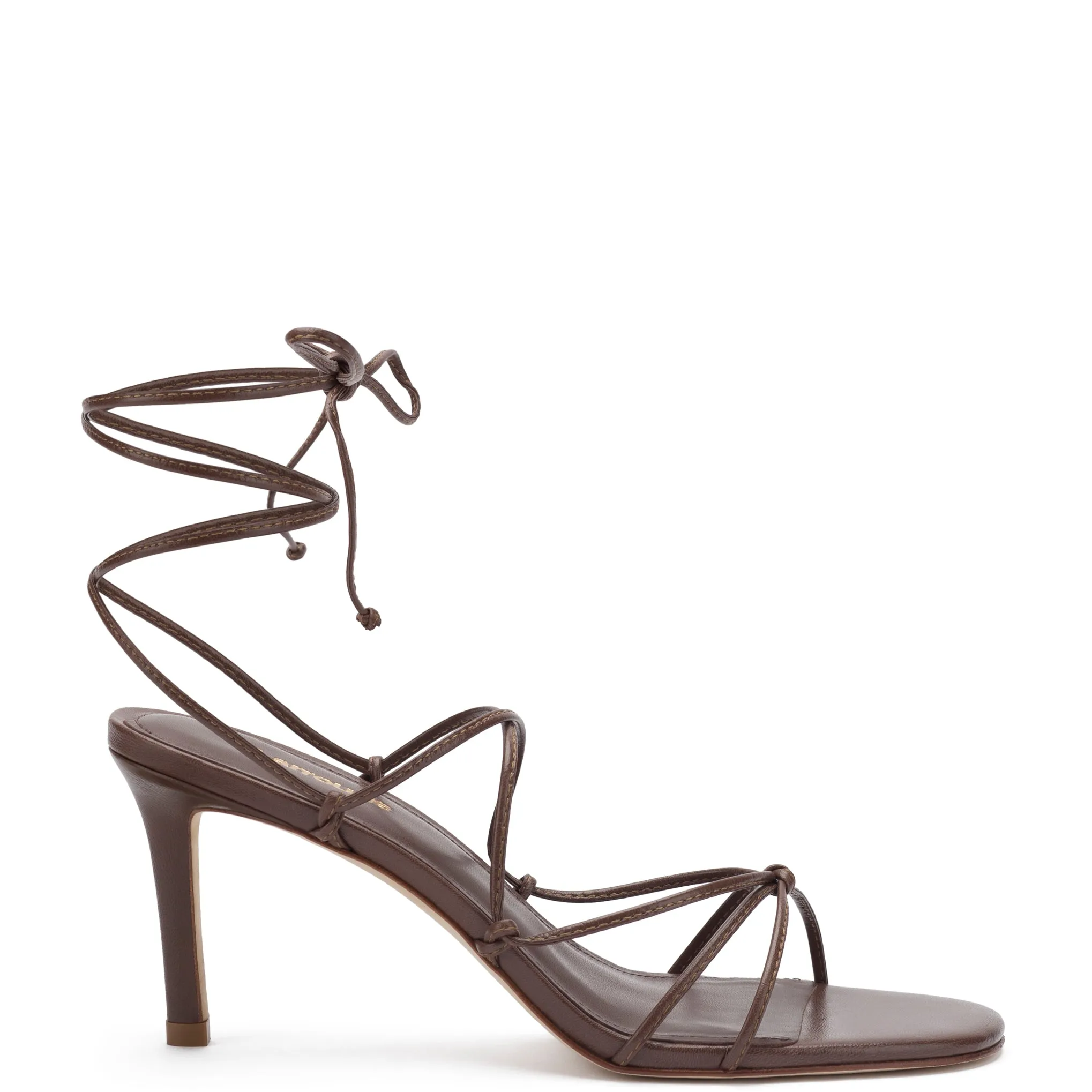 Rome Sandal In Brown Leather sold by Larroude