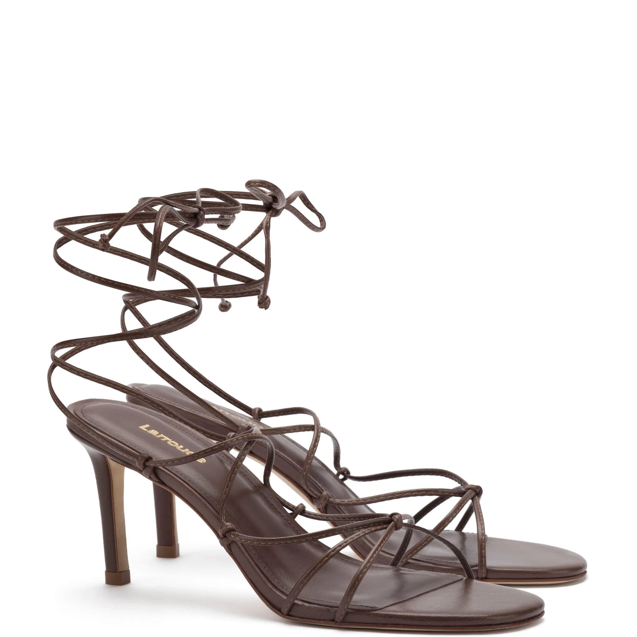 Rome Sandal In Brown Leather sold by Larroude product image thumbnail 2