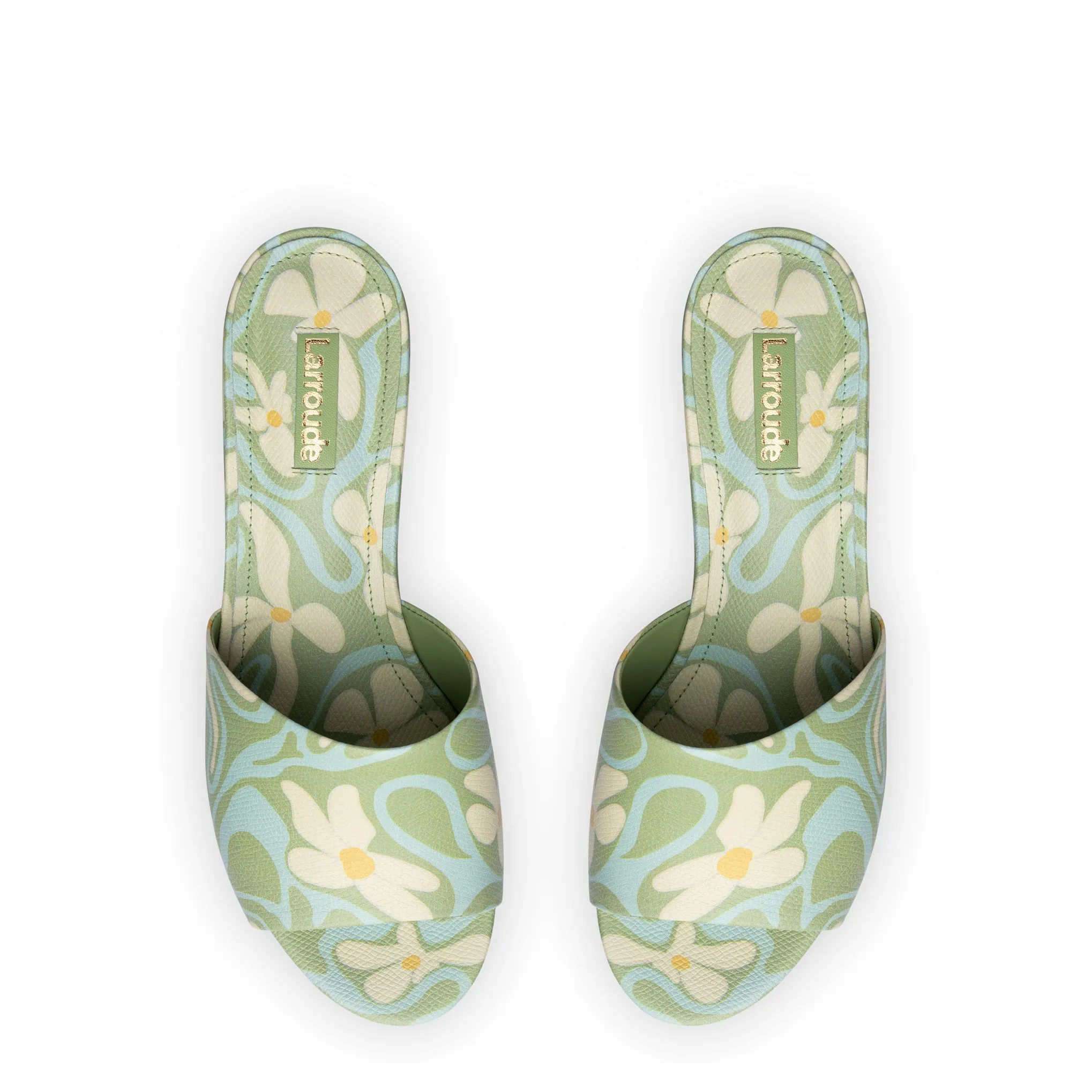 Miso Platform Sandal In Tea Flower Power Print Leather sold by Larroude product image thumbnail 3