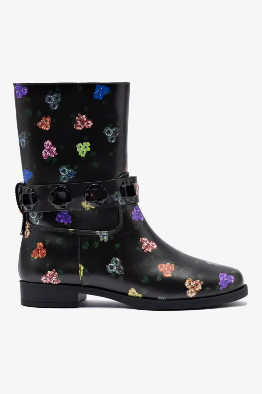 Larroudé x Libertine Milan Flat Bootie In Antique Primrose sold by Larroude