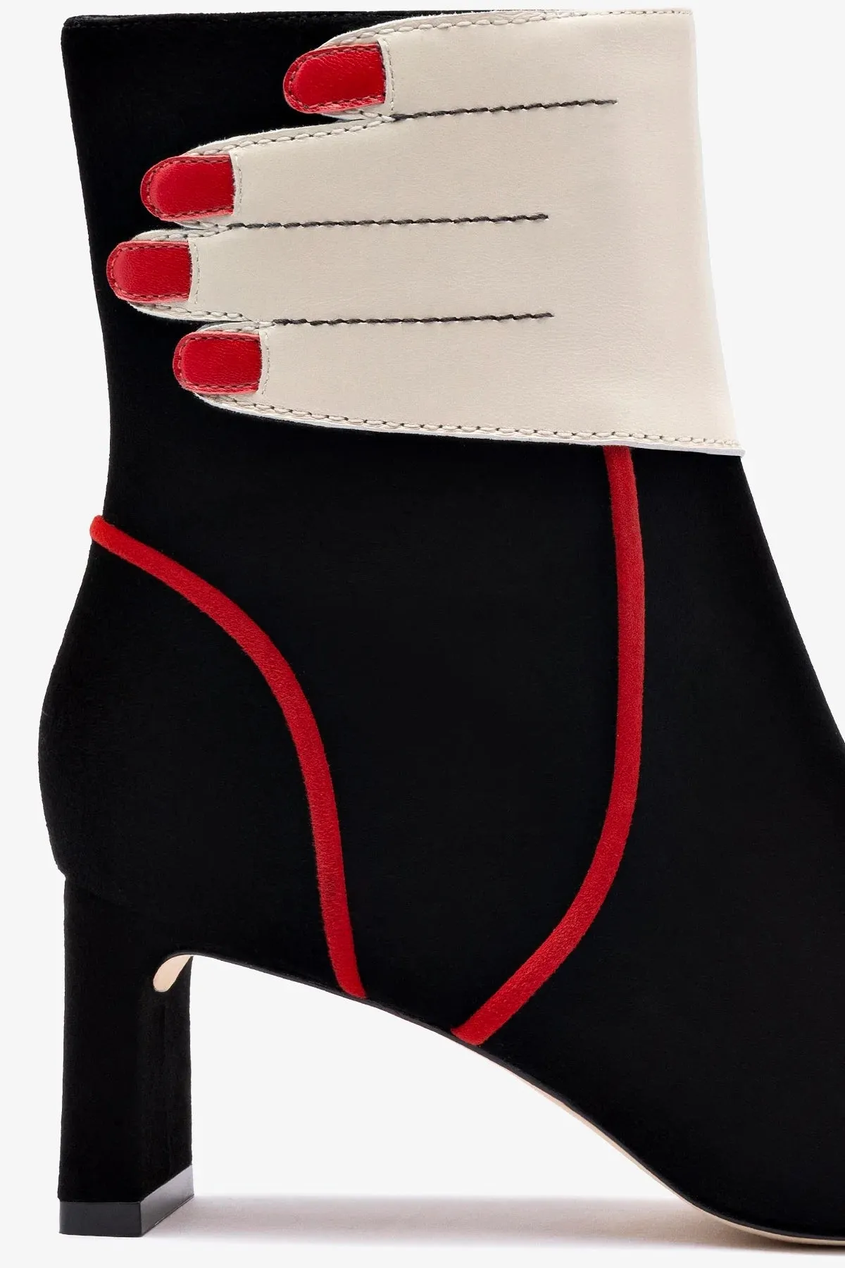 Larroudé x Libertine Hand Boot In Black, Ivory and Scarlet Leather sold by Larroude product image thumbnail 4