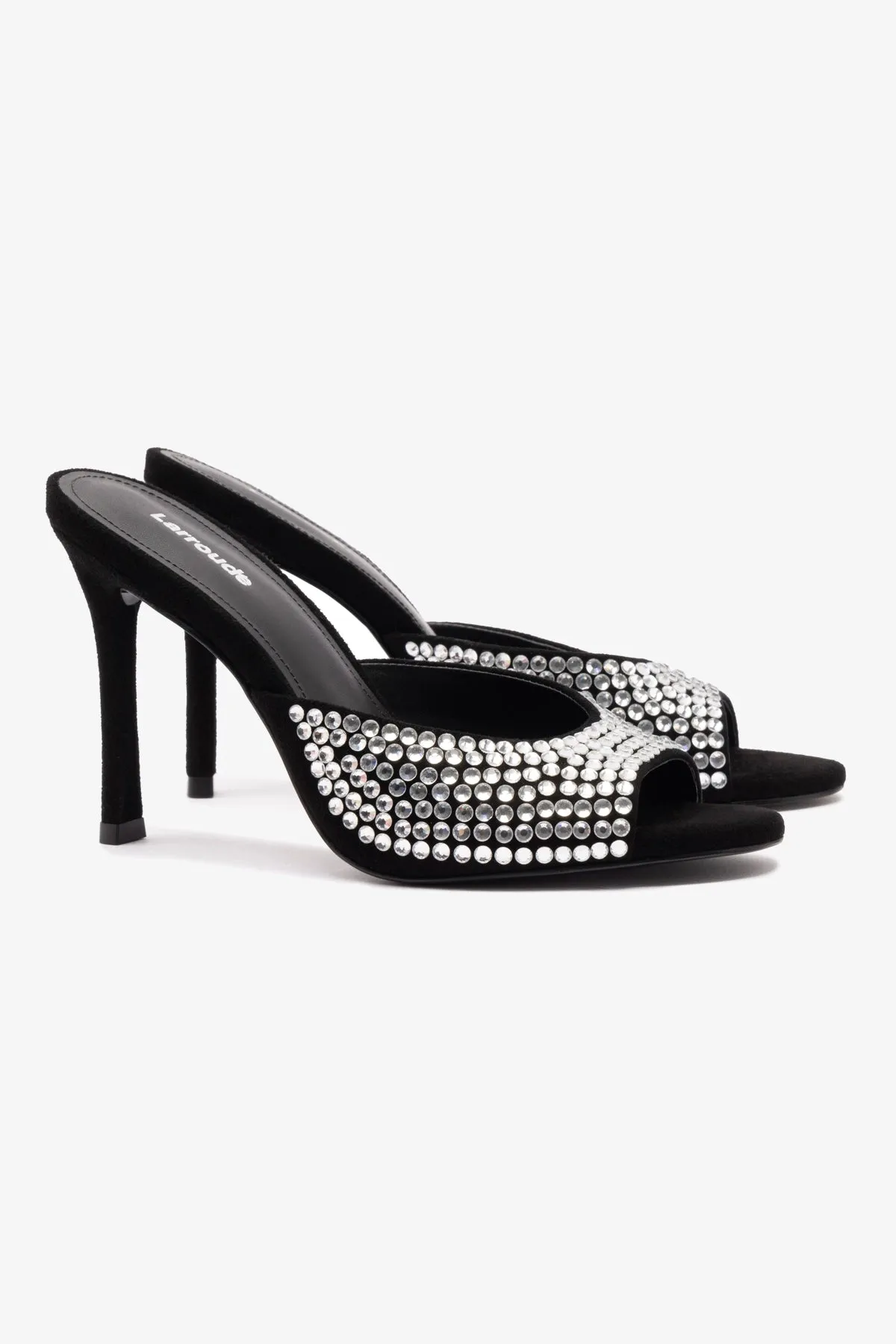 Jasmine Hi Mule In Black Suede and Crystals sold by Larroude product image thumbnail 2