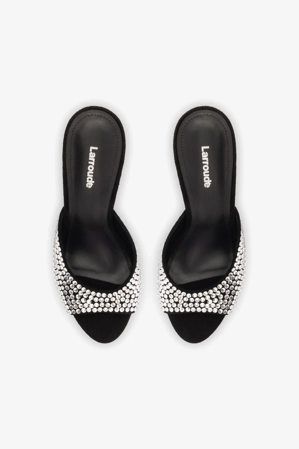 Jasmine Hi Mule In Black Suede and Crystals sold by Larroude product image thumbnail 3
