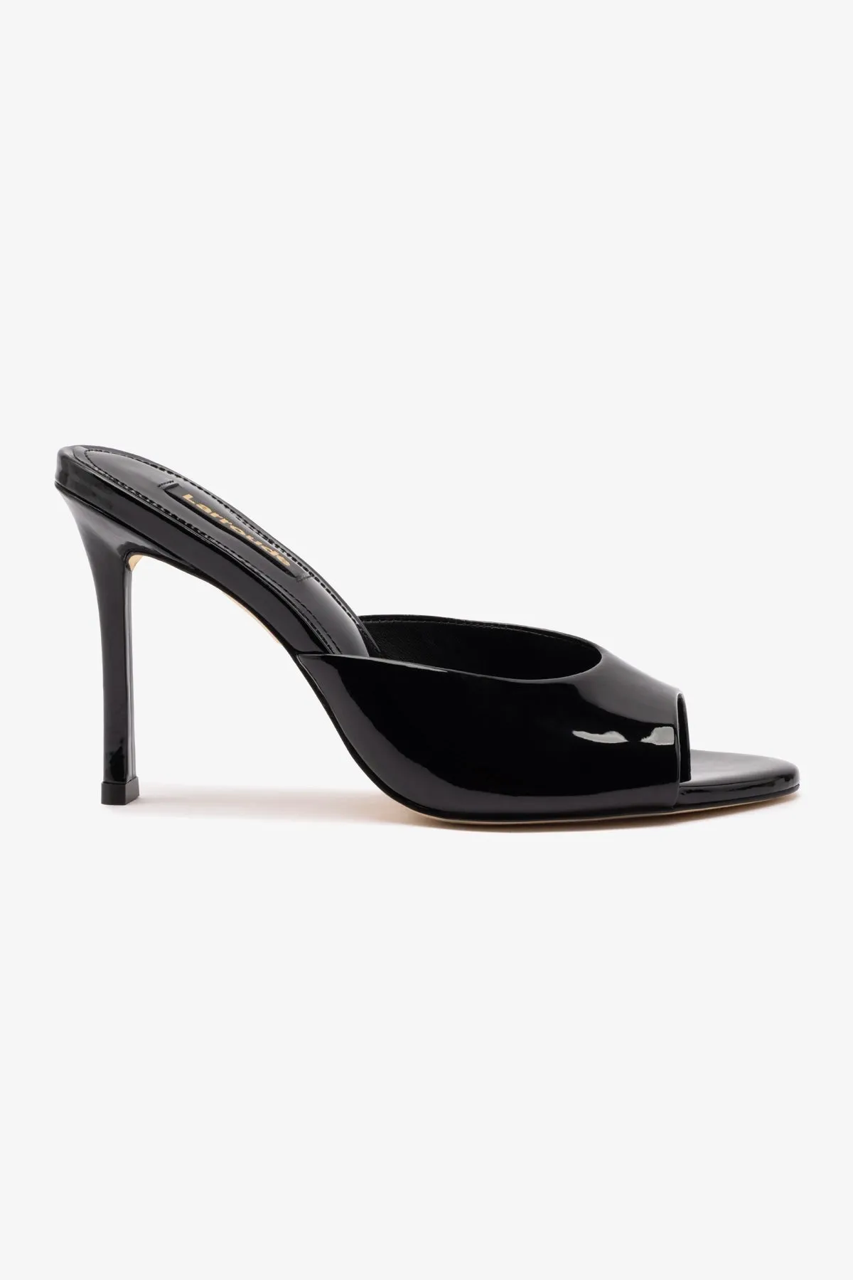 Jasmine Hi Mule In Black Leather sold by Larroude