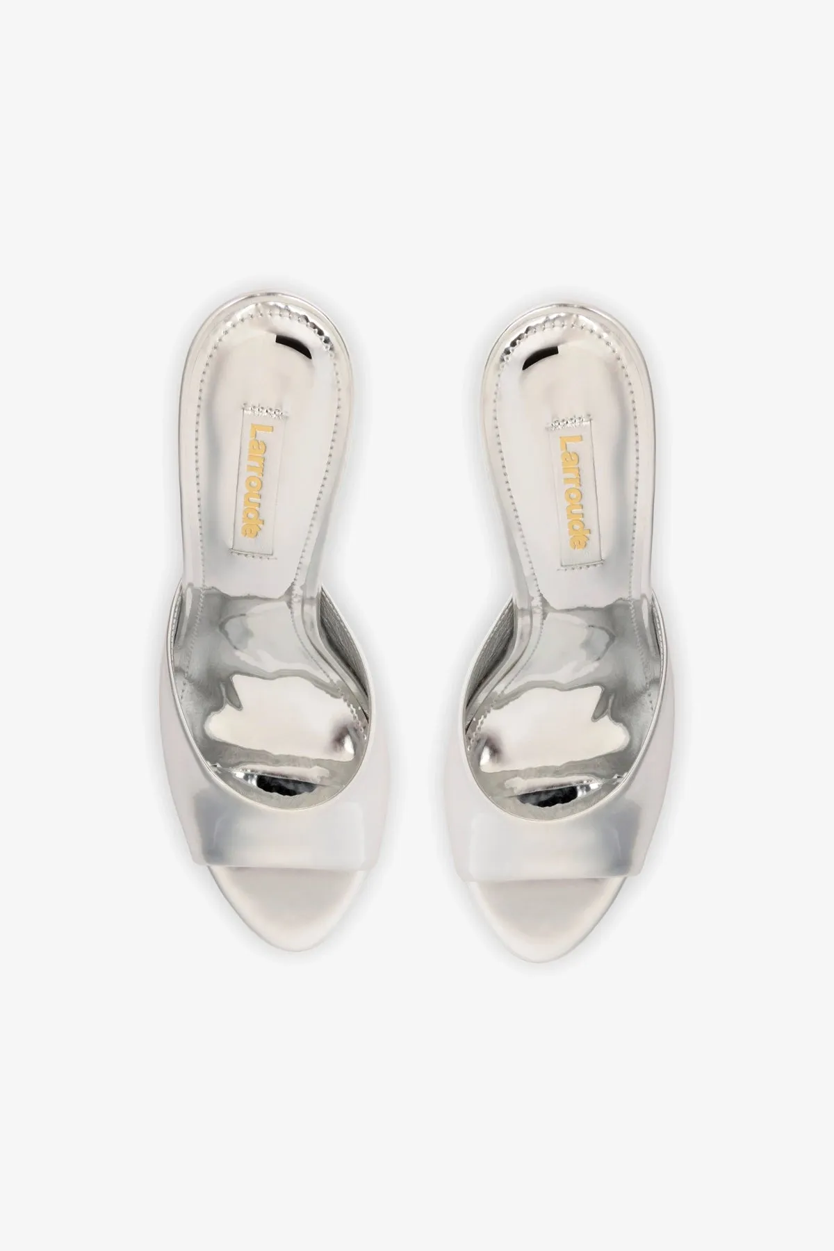 Jasmine Hi Mule In Silver Specchio sold by Larroude product image thumbnail 3